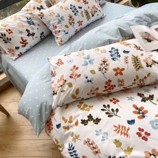 Set Cotton Living Hàng Nhập Khẩu Cao Cấp 4 Món Hoa Nhí