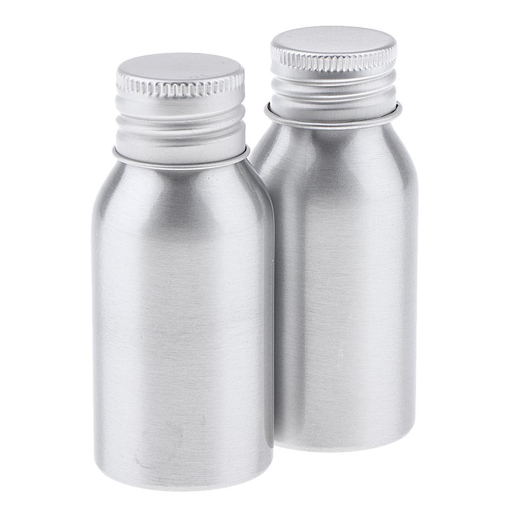2x Travel Aluminum Refillable Makeup Bottle Liquid Empty Cosmetics Container