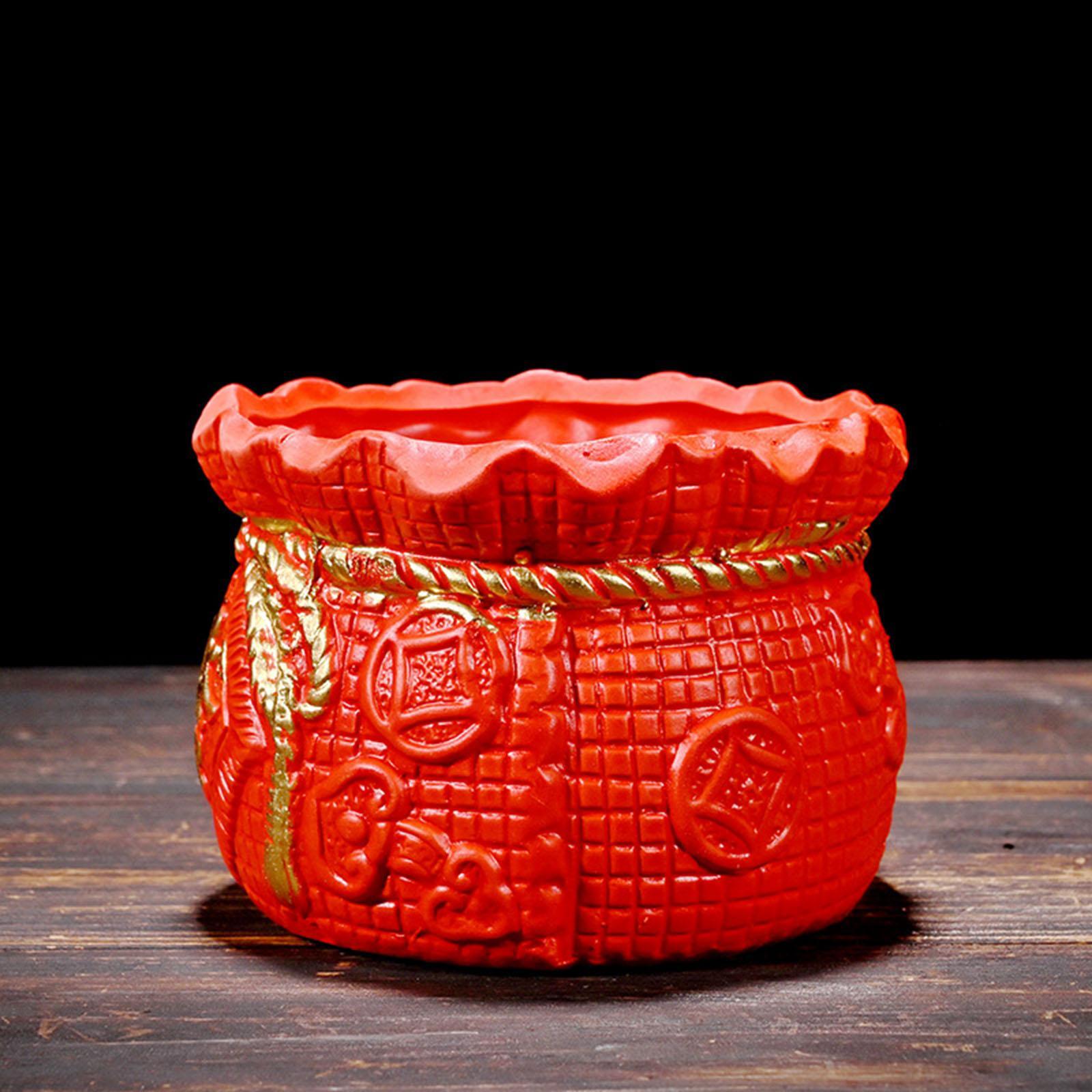 Ceramics Chinese Lucky Money Box Flower Vase Planter Pot Ornament Delicate