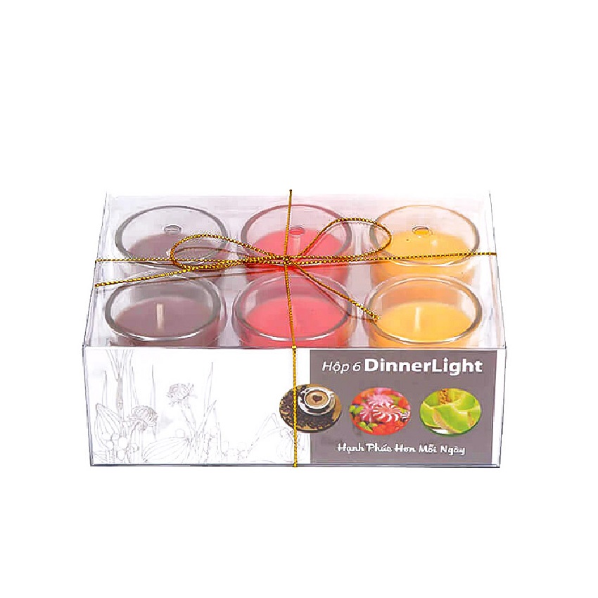 Hộp 6 ly nến thơm dinerlight Miss Candle FTRAMART NQM2011 (Giao hộp 3 màu ngẫu nhiên)