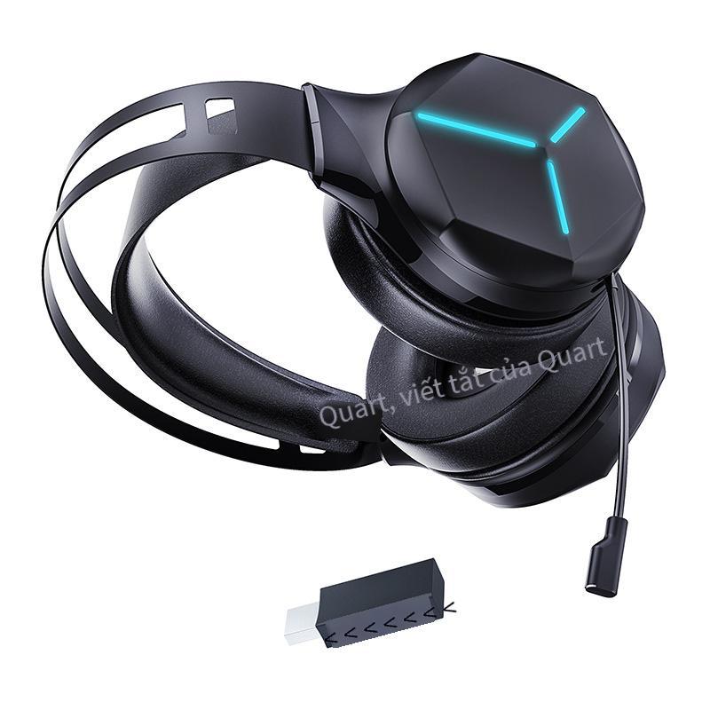 Tai nghe không dây chơi game chế độ kép Bluetooth 2.4G thuận lợi nhất chế độ tất cả trong một Đèn RGB đầy màu sắc tai nghe chơi game không dây