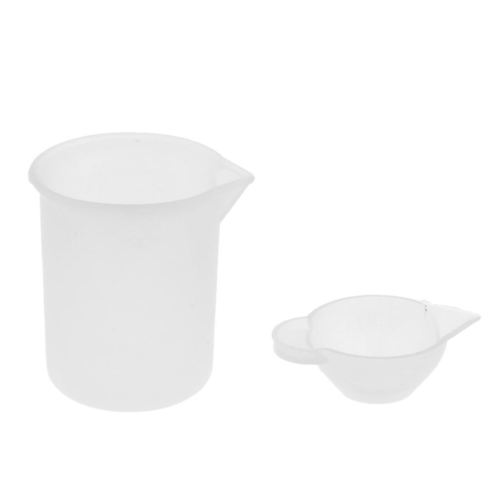 4Pcs Measuring Cup Clear Silicone Reusable Mixing Cup