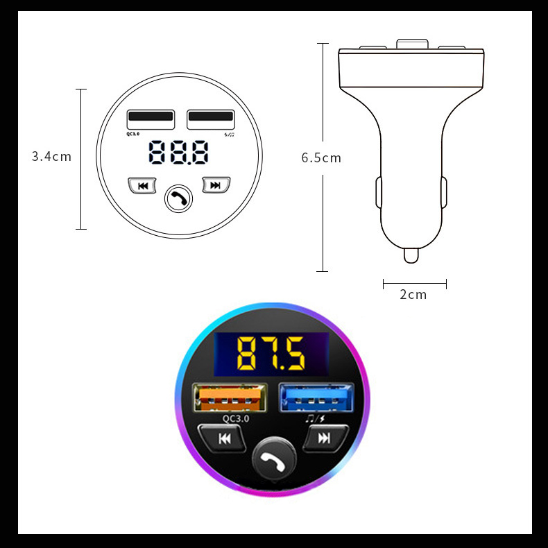 Tẩu sạc ô tô máy nghe nhạc MP3 trên xe hơi -D1620