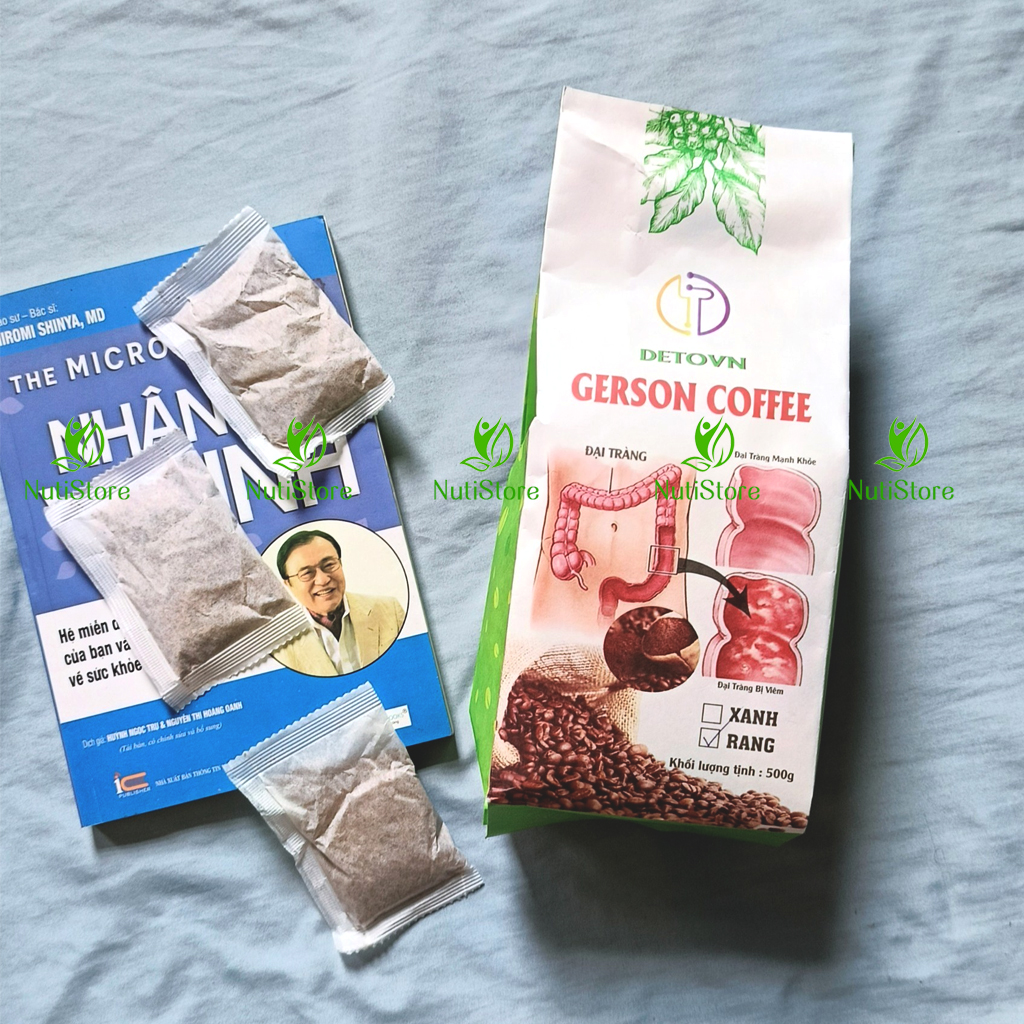 Cà phê thải độc đại tràng rang mộc gói 500g gồm 40 túi lọc tiện dụng