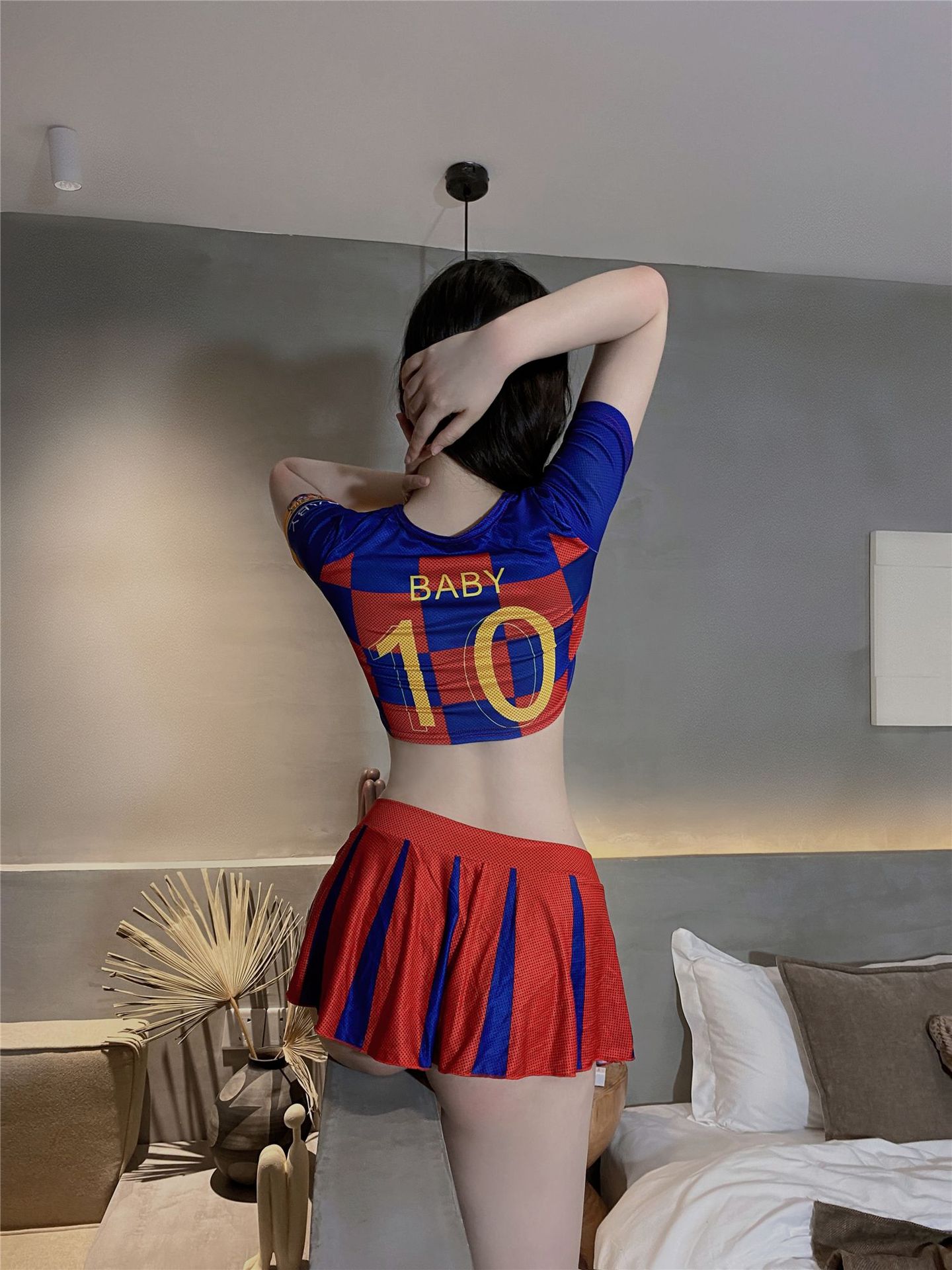 Bộ đồng phục cổ vũ cosplay anime sexy cao cấp váy xẻ kèm chíp