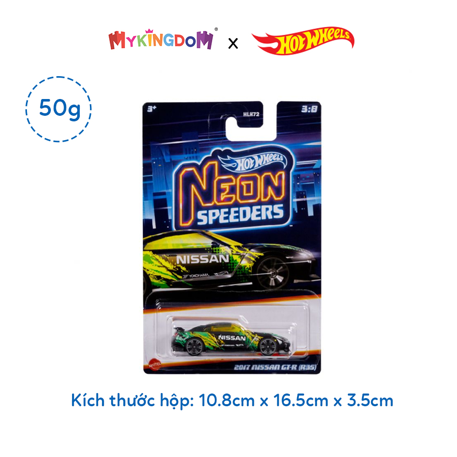 Đồ Chơi Siêu Xe Neon Speeders - 2017 Nissan GT-R (R35) HOT WHEELS HLH75/HLH72