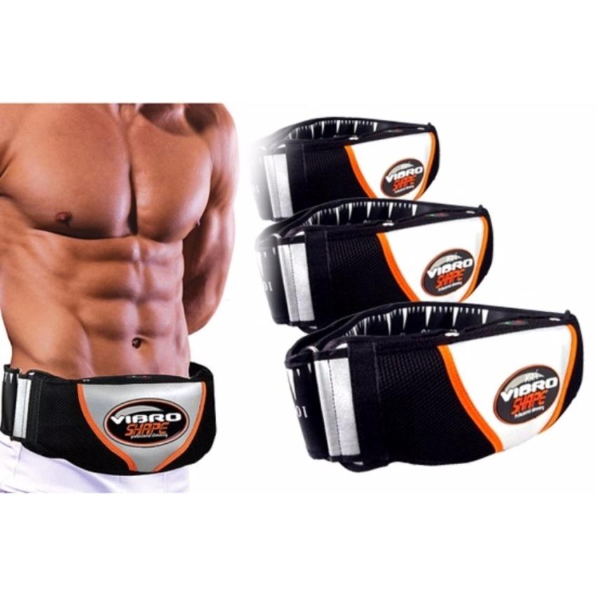 Đai massage nóng &amp; rung 2 trong 1 VIBRO SHAPE (Đen) + Tặng 1 Đai quấn nóng m mỡ bụng SWEAT BELT