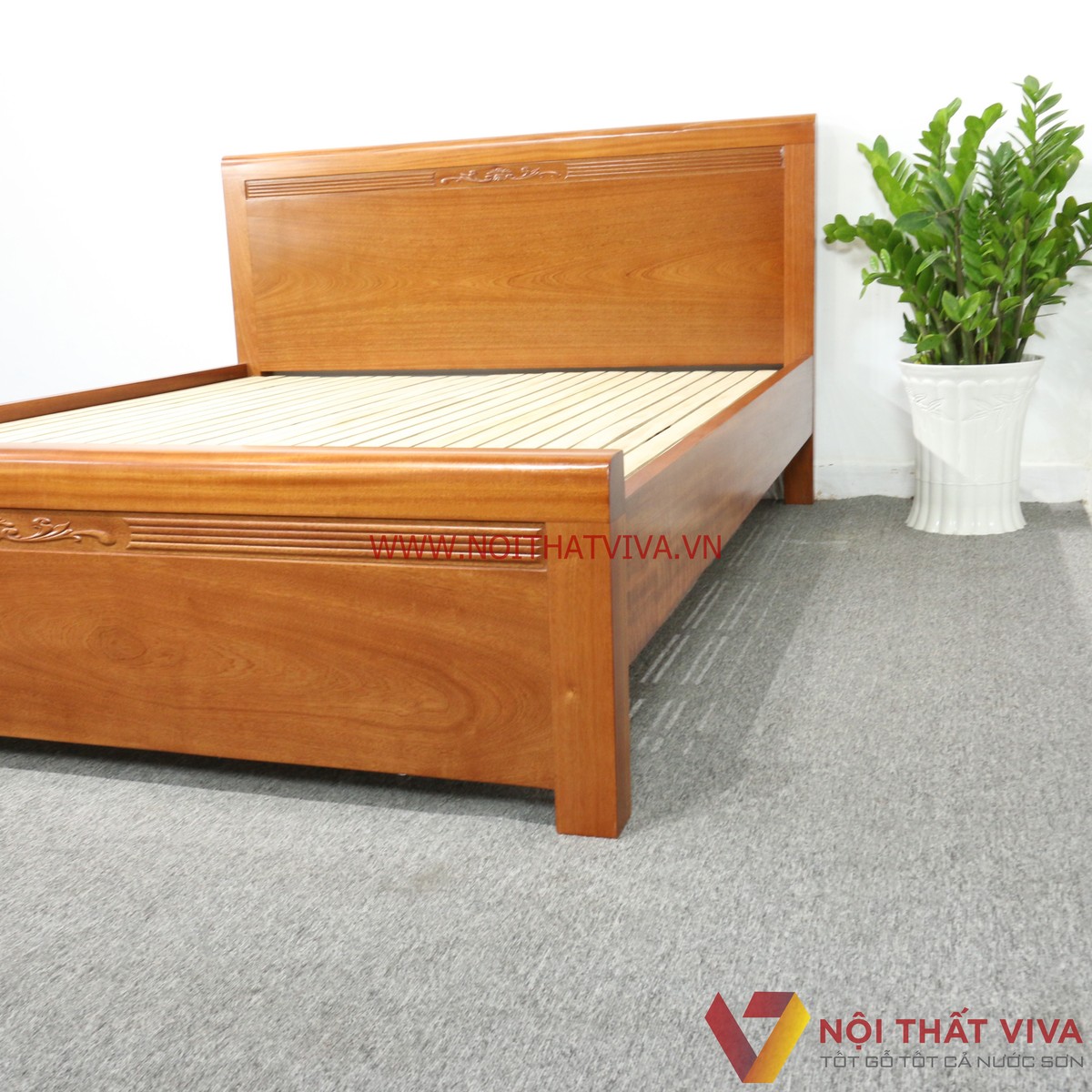 Giường Ngủ Gỗ Xoan Đào Tự Nhiên Bền Đẹp Sang Trọng