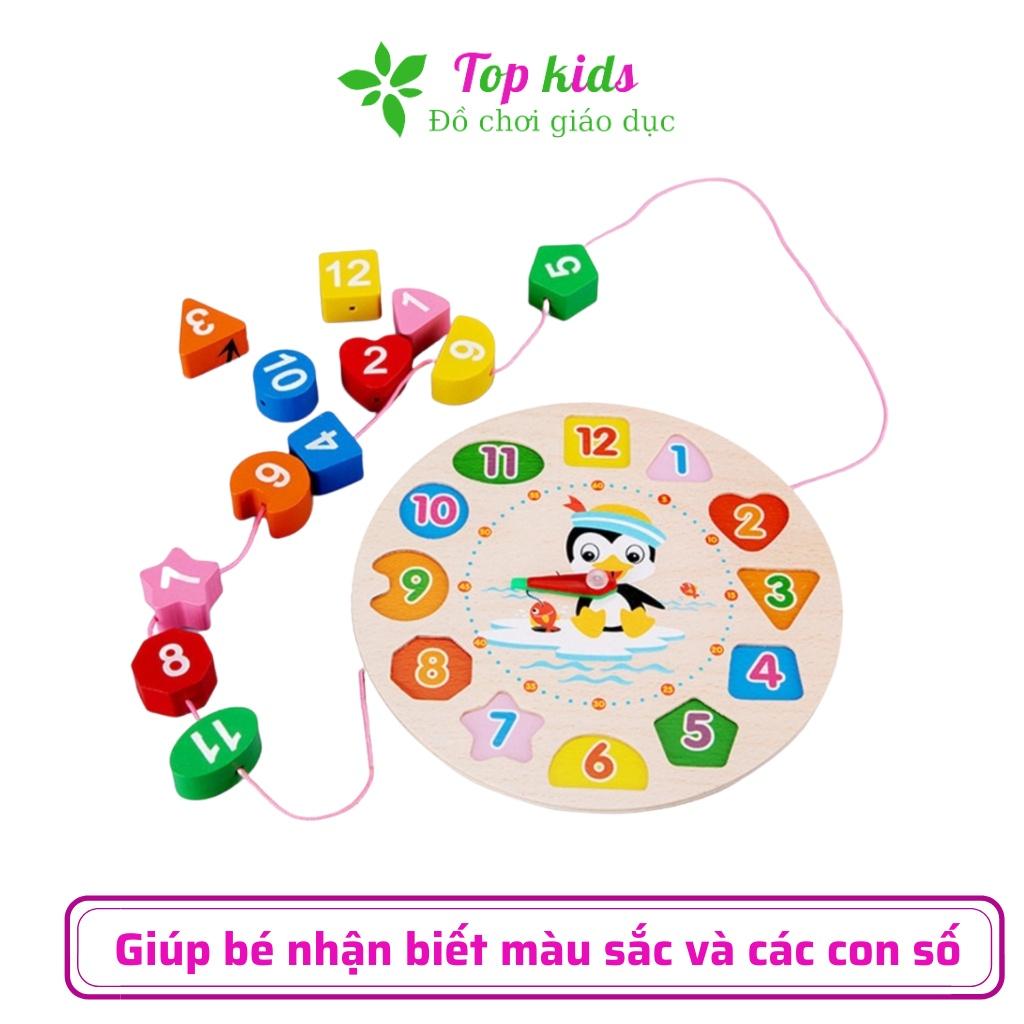 Đồ chơi montessori cho bé đồ chơi gỗ thông minh phát triển trí tuệ đồng hồ hình khối giáo dục sớm