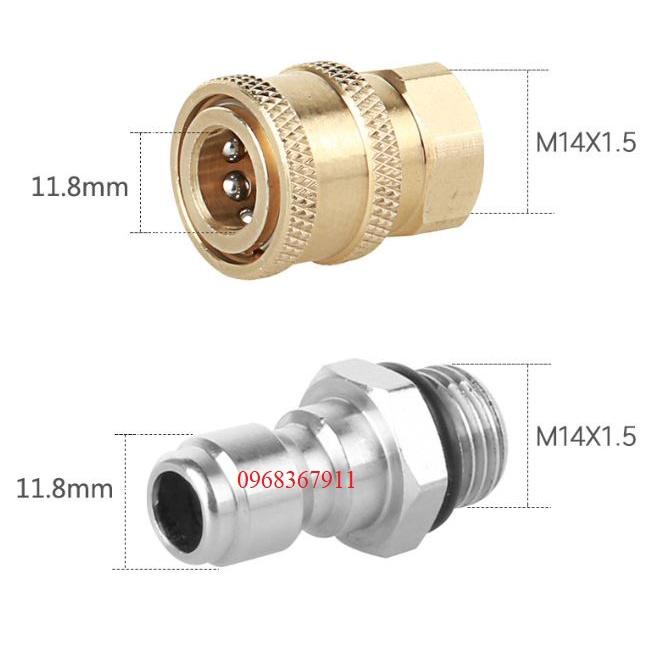 bộ khớp cắm nhanh 1/4 inch ren 14mm dùng cho máy rửa xe