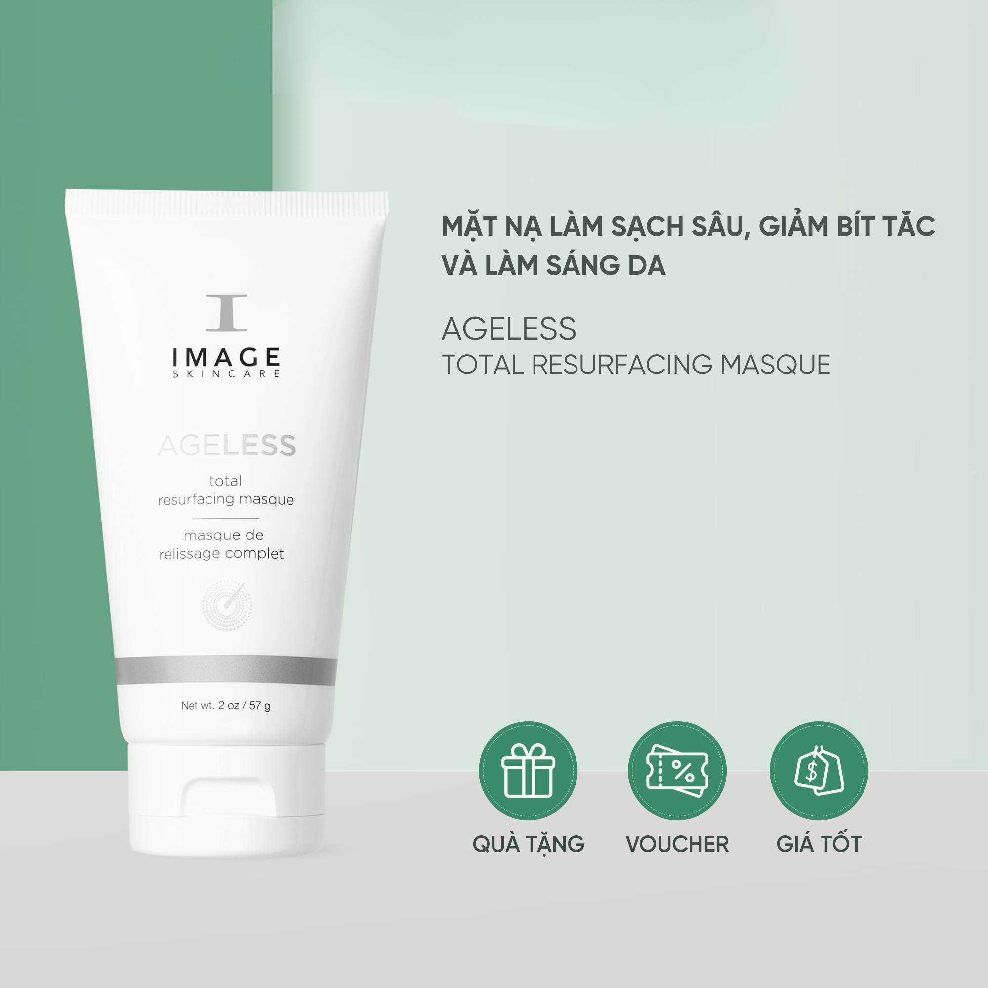 Mặt nạ làm sạch sâu, giảm bít tắc và làm sáng da - AGELESS Total Resurfacing Masque 57g