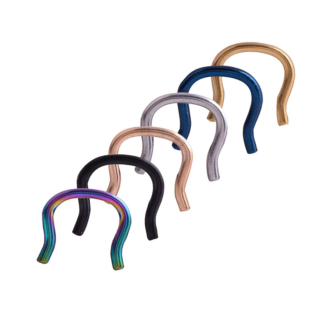 6 Pieces Stainless Steel Nose U Shape Nose Stud Piercing Jewelry