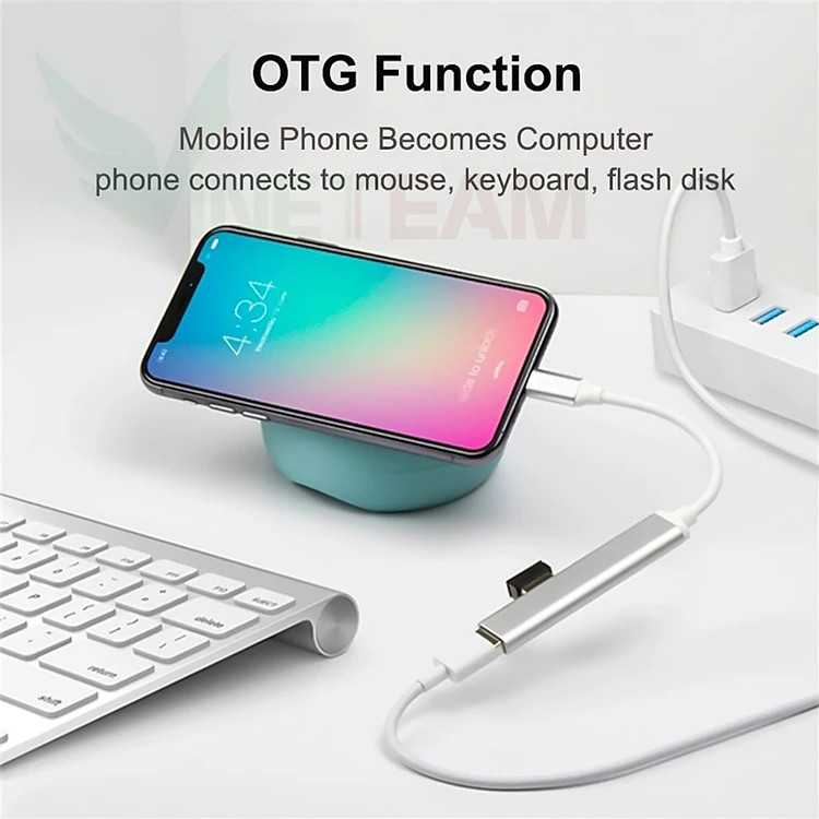 Cáp chuyển đổi USB Type-c ra 4 cổng HDMI/VGA/USB và cổng sạc hỗ trợ chế độ Dex - hàng chính hãng