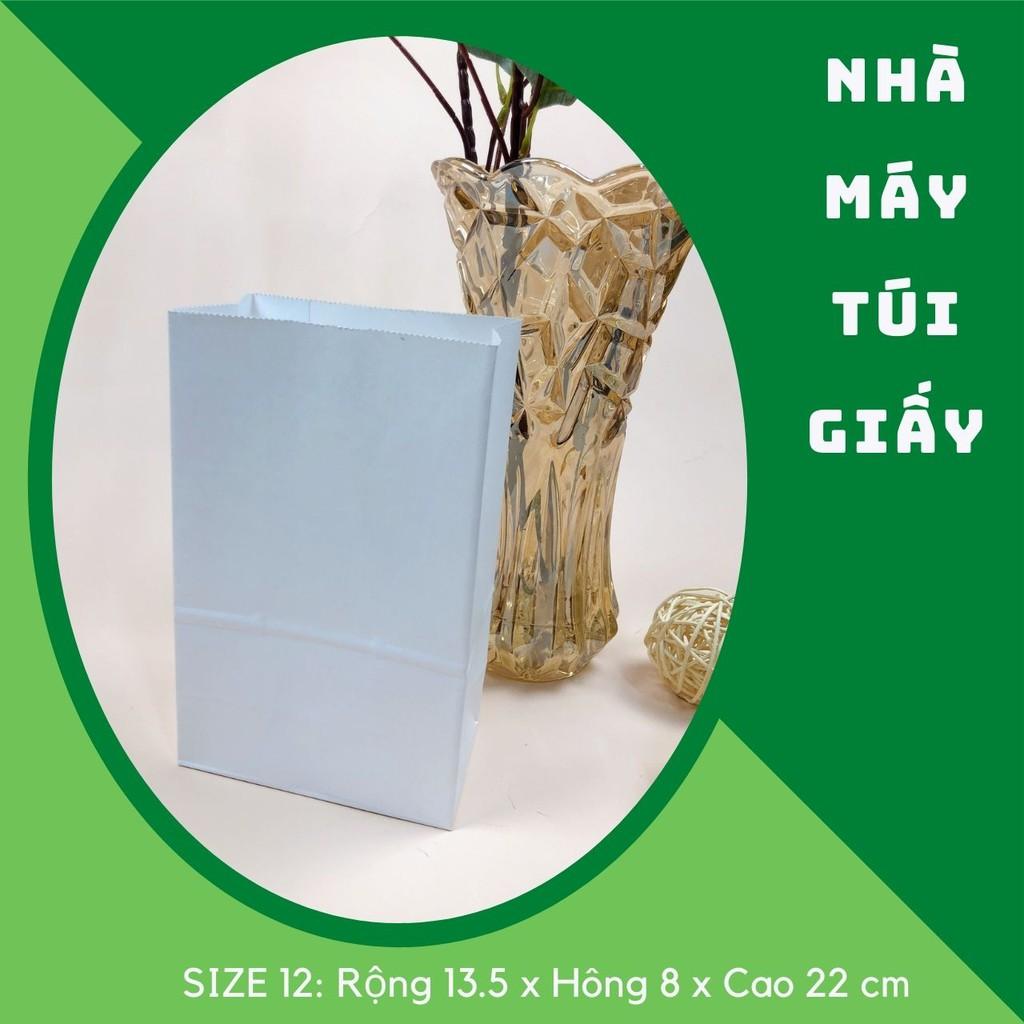500 CHIẾC TÚI GIẤY KRAFT SIZE 12: 13.5x8x22 MÀU TRẮNG KHÔNG QUAI