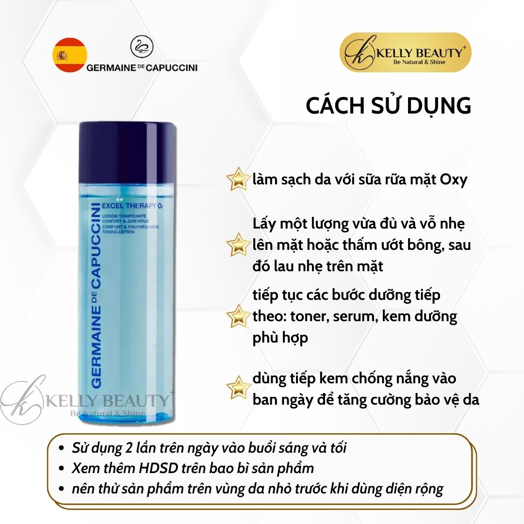 Nước Cân Bằng Thanh Lọc Da Germaine Excel Therapy O2 Comfort &amp; Youthfulness Toning Lotion | Kelly Beauty