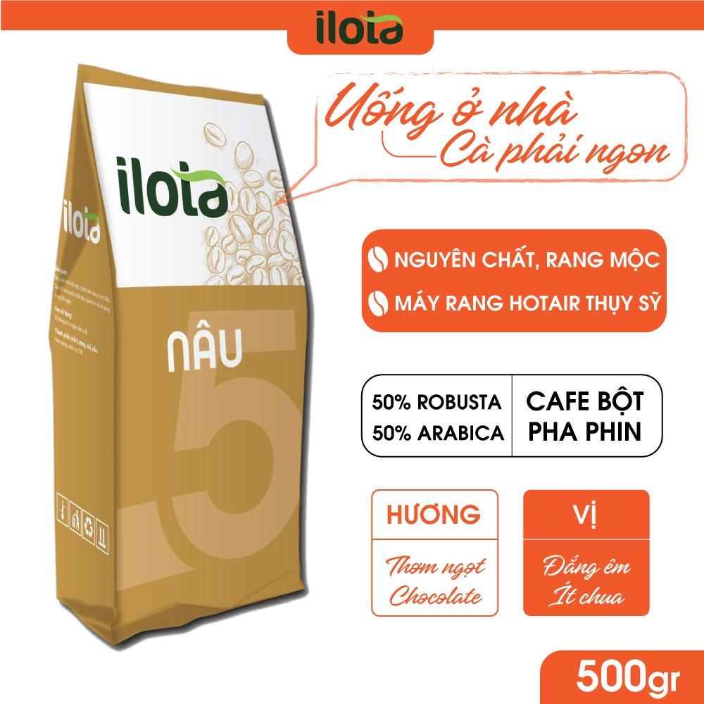 Cà Phê ILOTA 5 NÂU rang xay nguyên chất cafe ngon pha phin Coffee Nâu Sữa Đá gói 250gr