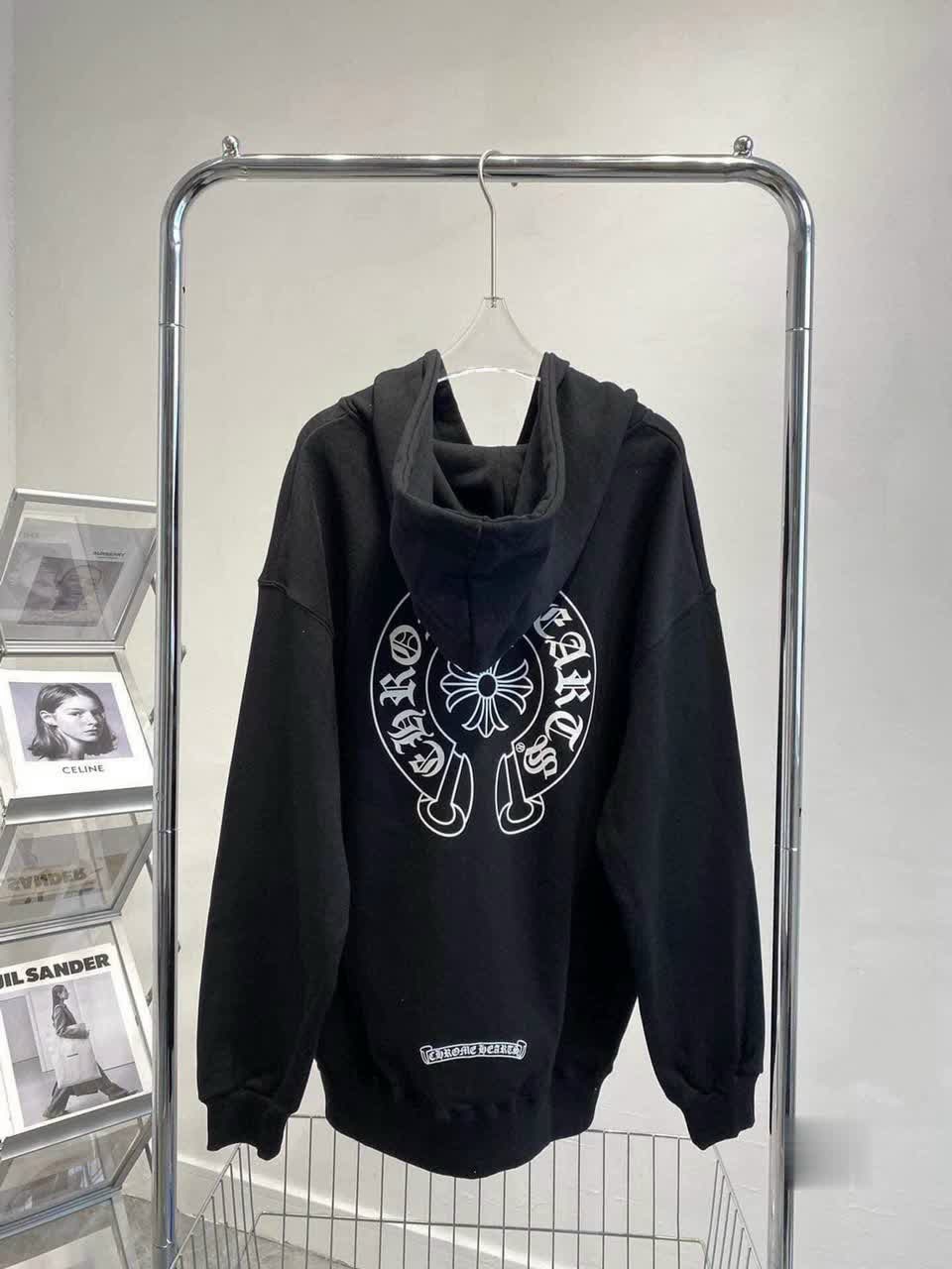 Áo khoác hoodie nam nữ phản quang CHROME HEARTS thời trang phong cách hàn quốc cá tính, áo hoodie unisex ulzzang nón 2 lớp from rộng