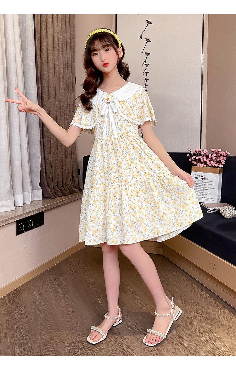 DONGSHOP Cô gái mảnh hoa đầm mùa hè mỏng bé váy trẻ em 2023 trẻ em ăn mặc cô gái tây váy công chúa