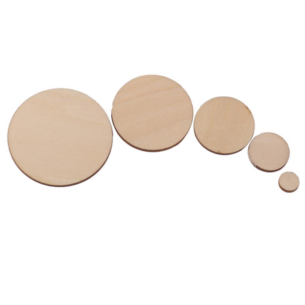 40Pieces Unfinished Wooden Round Discs Blank Plain Cutouts Wood Slices Circle Embellishments Scrapbooking DIY Craft Decoration Cards