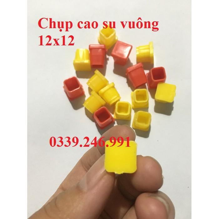 Bộ 50 chiếc chân đế, chụp, núm, nút cao su bịt chân bàn ghế, hộp vuông 12x12_bịt trong