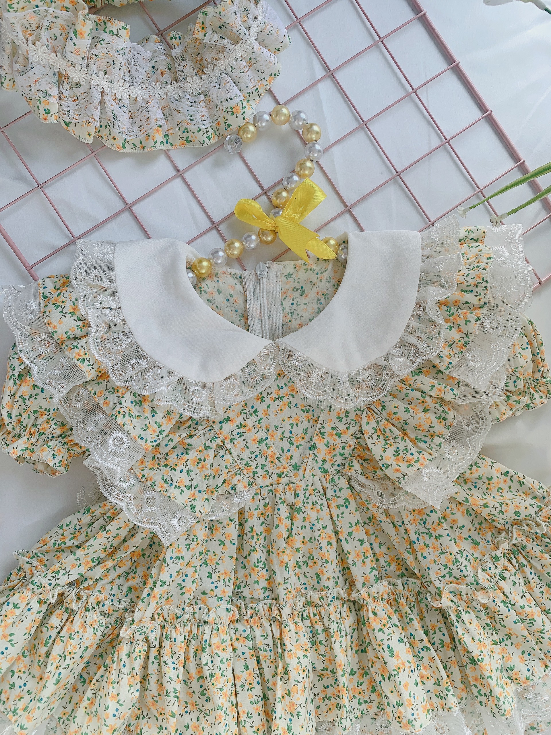 Đầm công chúa  bé gái TẶNG KÈM TURBANNHƯ Ý HOUSE'S- váy trẻ em hàng thiết kế - váy lolita bèo vai