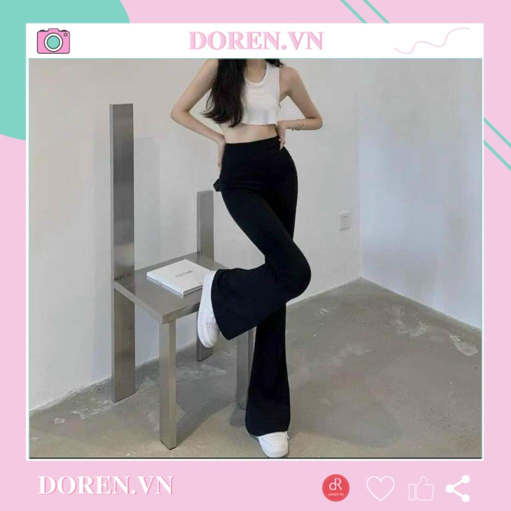 Quần legging ống loe lưng cao co dãn 4 chiều siêu tôn dáng - DRA0033