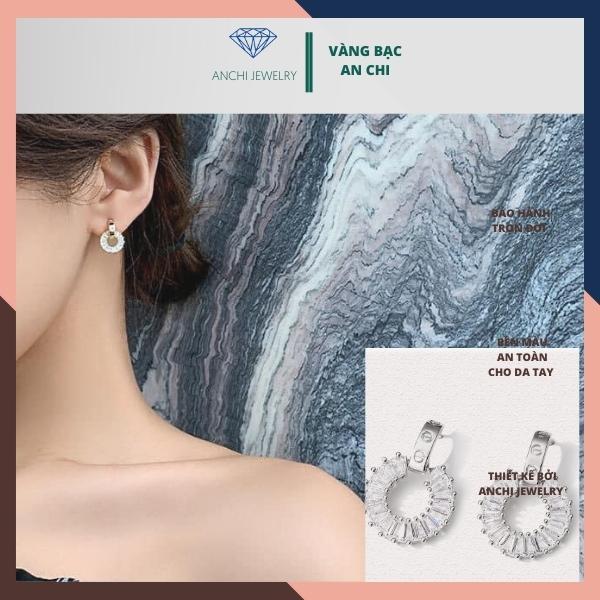 Bông tai bạc cao cấp, mẫu mới sang chảnh,trẻ trung,Hàn quốc,anchi jewelry