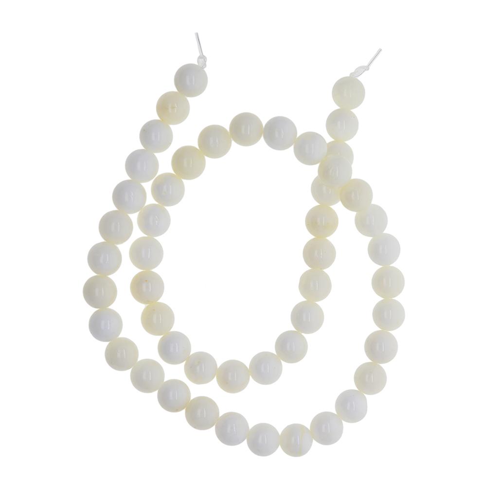 Natural Pearl White Color Beads Sea Shell Round Loose Beads Pick Size for Jewellry Making 15.5 Inch / Strand
