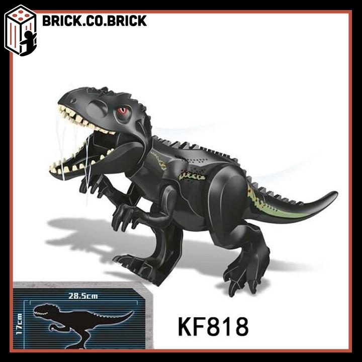 Lắp ráp Xếp hình Sáng tạo Khủng long minifig Moc Dinosaurs Jurassic Park Tyrannos Màu Đen KF818