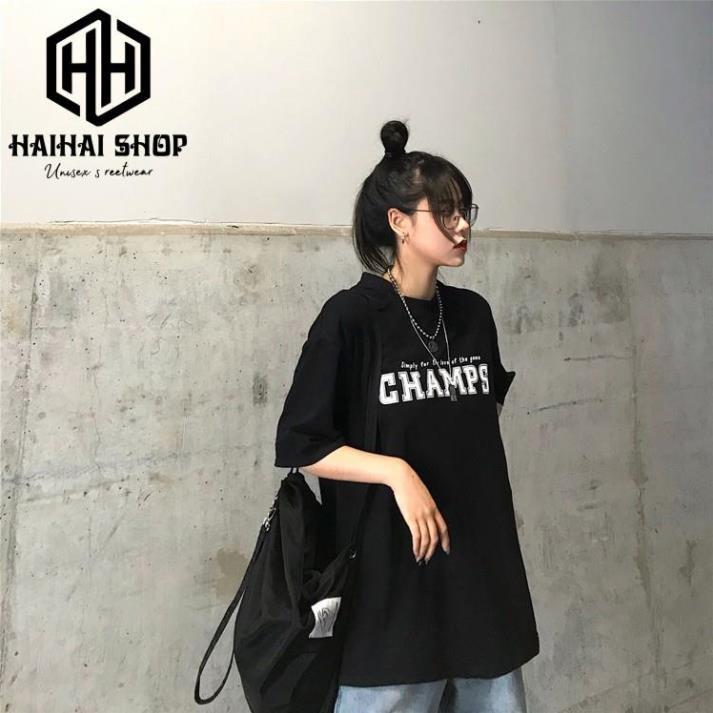 Áo Thun Nam Nữ Phom Rộng Tay Lỡ In Hình CHAMPS Full HD, Vải Cotton 75% Dày Mềm Mịn Đẹp KIS OFFICIAL