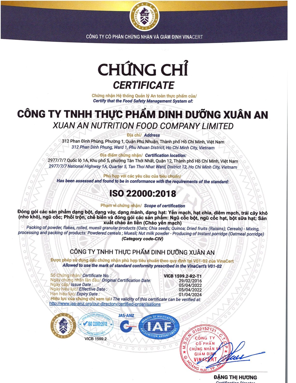 4 Loại Ngũ Cốc Xuân An Hộp 400G