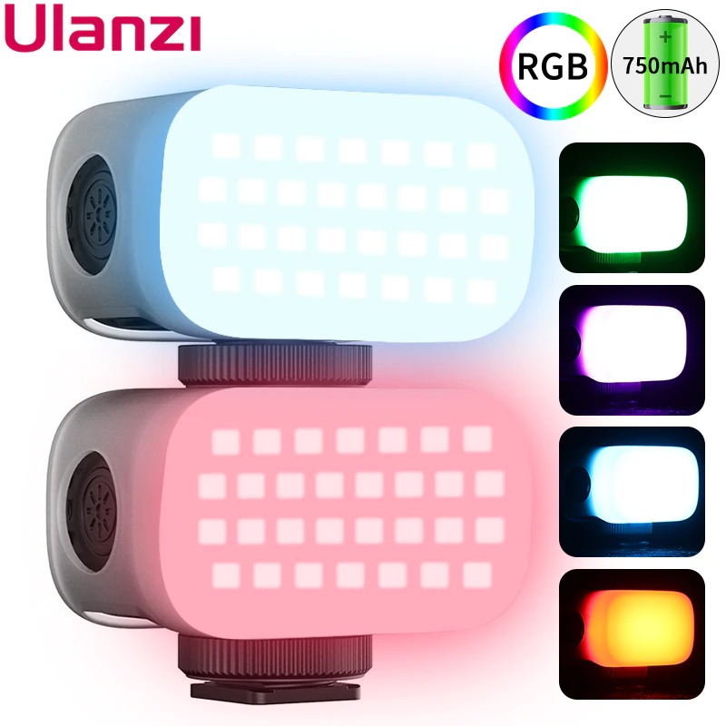 Ulanzi VL15 RGB - Đèn LED 8 Màu Siêu Nhỏ Gọn Cho Điện Thoại, Máy Ảnh DSLR, Gopro - Hàng Chính Hãng