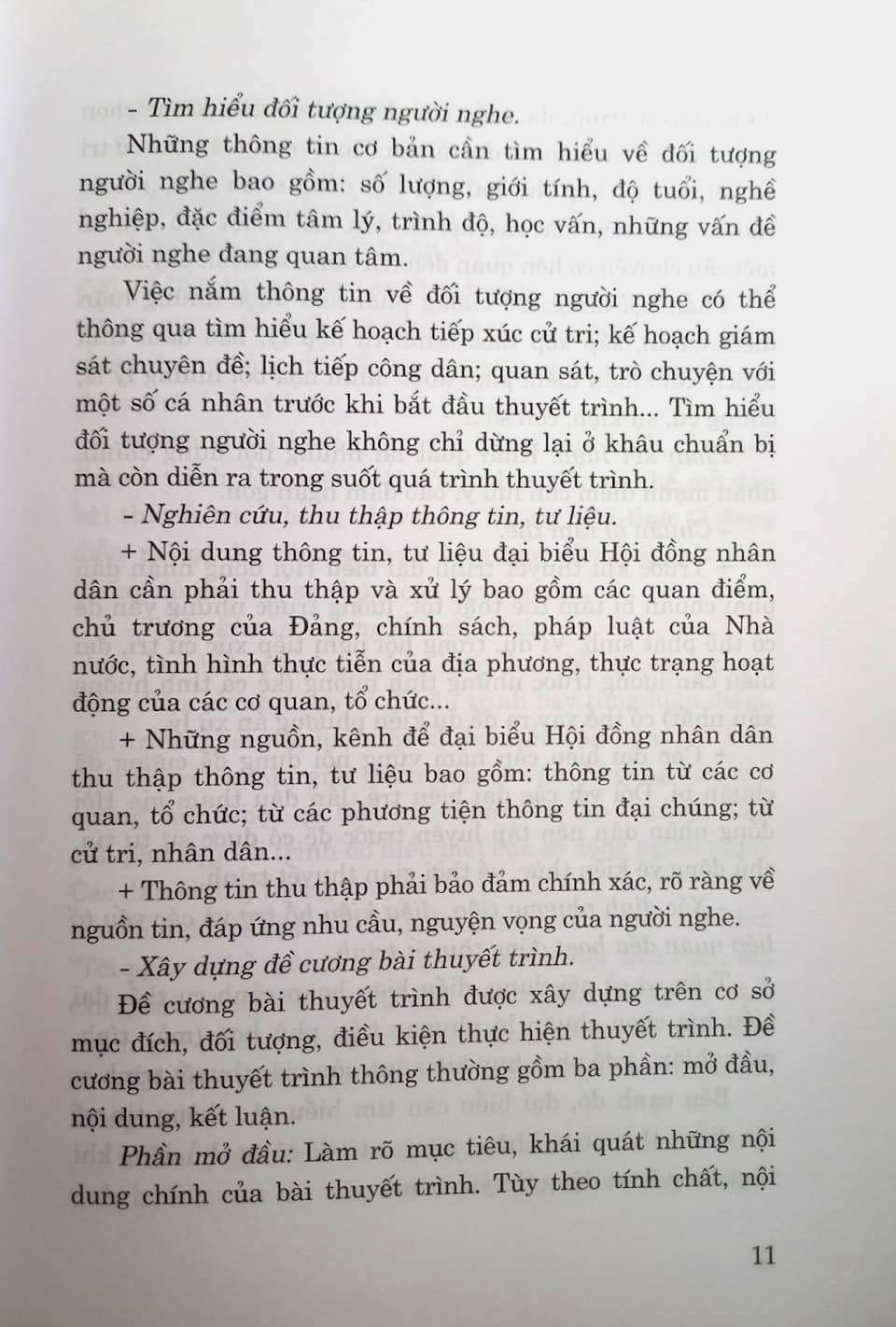 Kỹ năng cơ bản dành cho đại biểu Hội đồng nhân dân các cấp