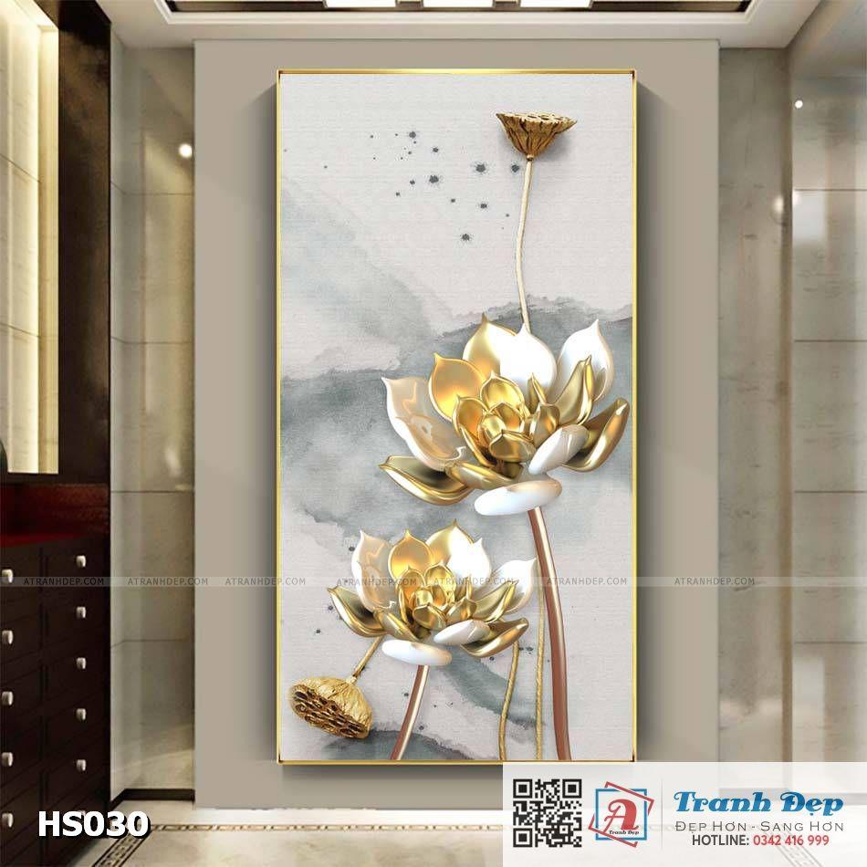 Tranh canvas Trang trí Hoa sen vàng - HS030