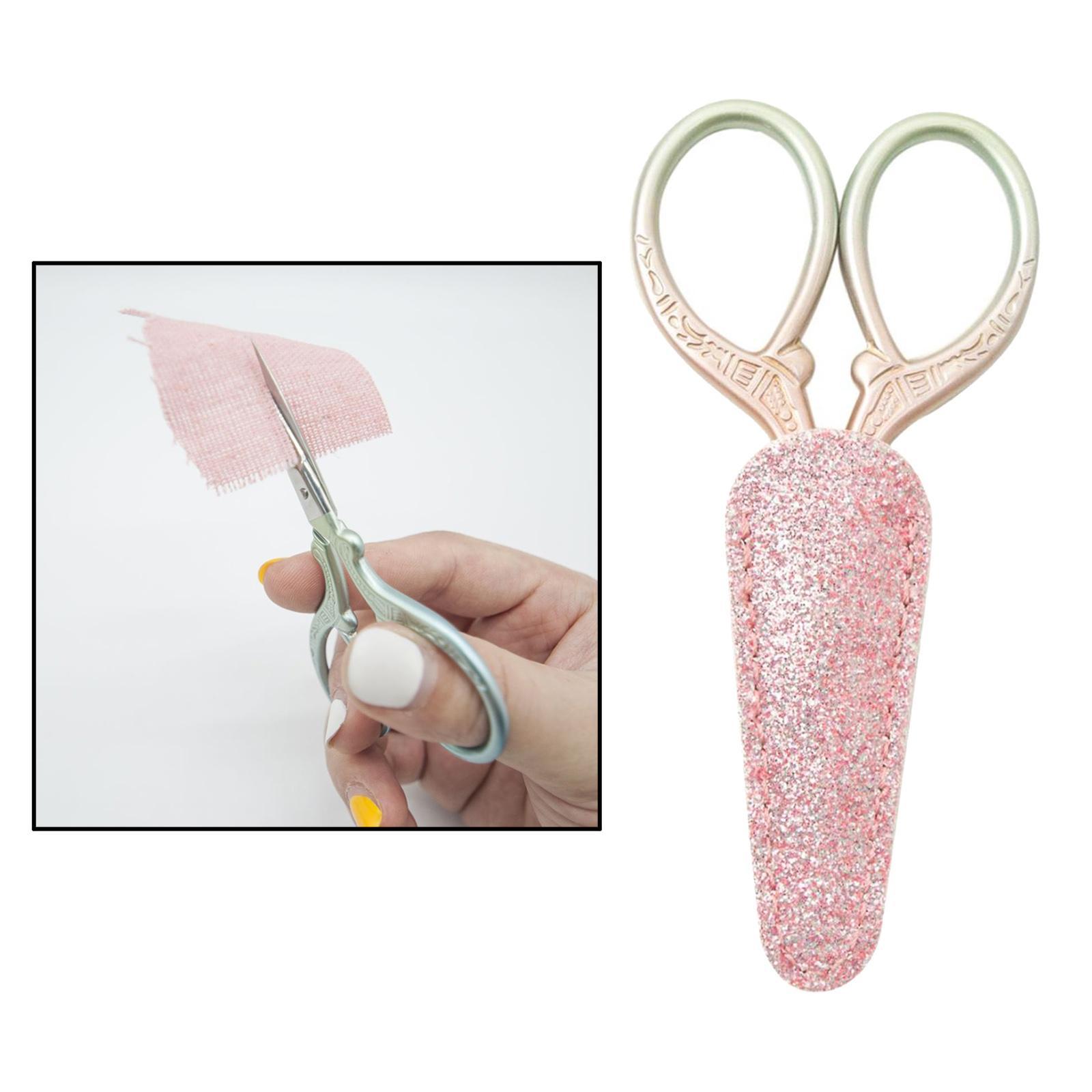 2Pcs Embroidery Scissors with Cover Cross Stitch DIY Sewing Tool Scissor