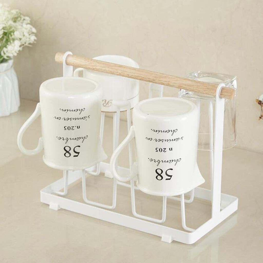 Japanese Cup Holder Metal Mug Rack Kitchen Display Storage Wire 6 Cup Rack