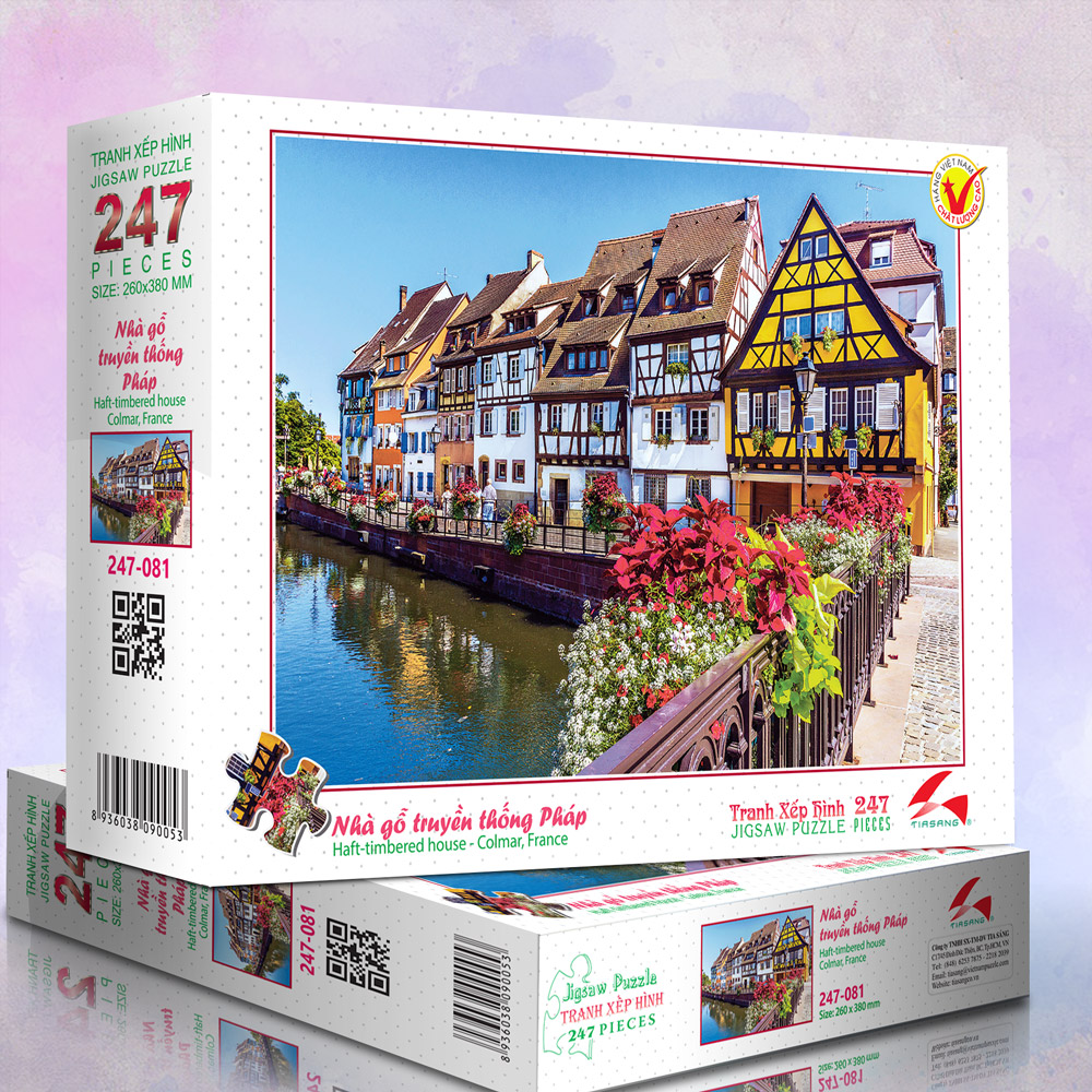 Tranh xếp Hình Tia Sáng  Nhà gỗ truyền thống Pháp (247 Mảnh Ghép)