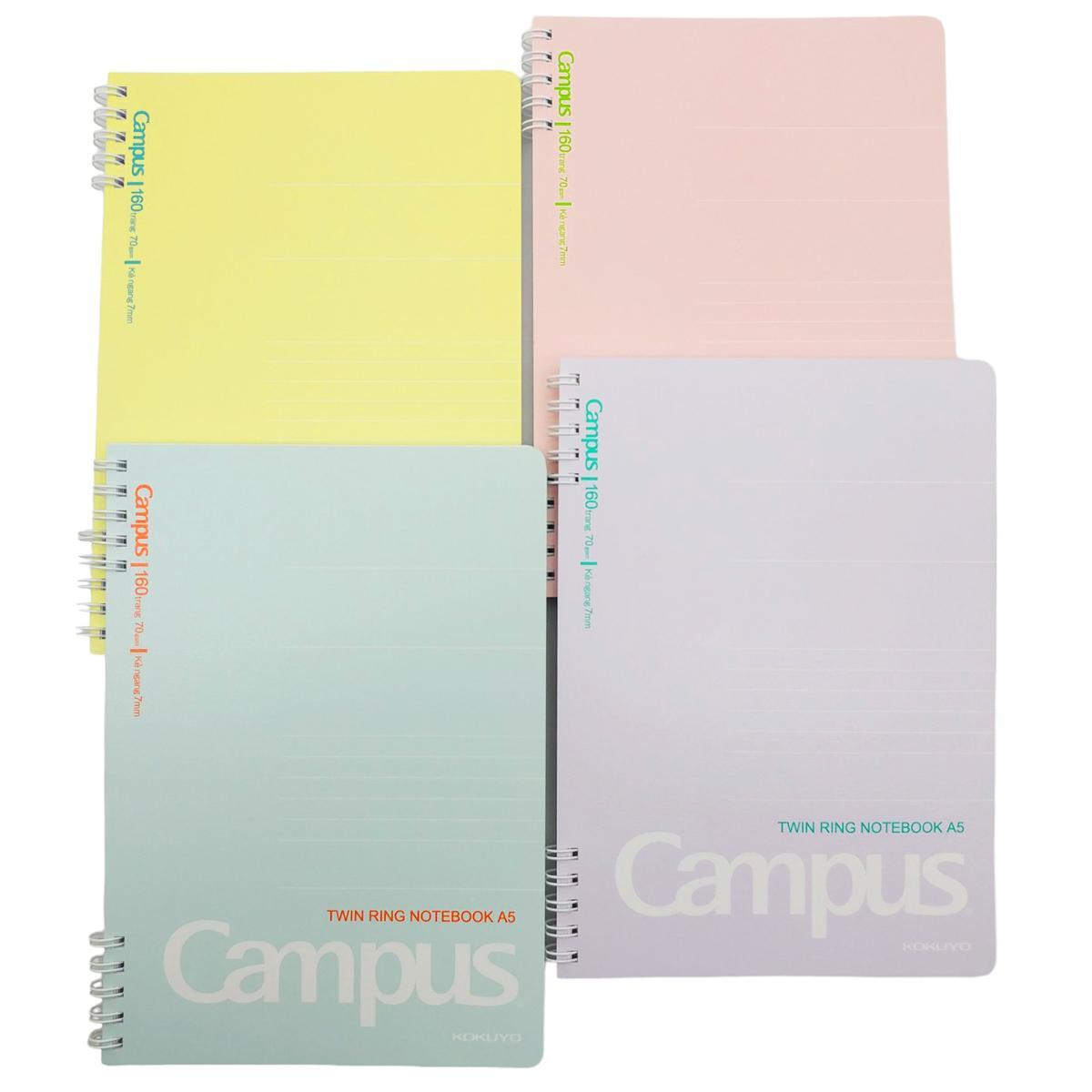 Sổ Lò Xo Kusumi A5 - Kẻ Ngang - 160 Trang 70gsm - Campus RN-A5L160KU-MB - Màu Xanh