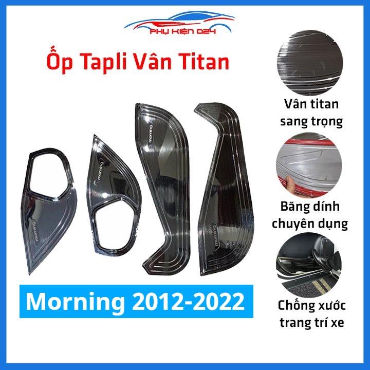 Bộ ốp tapli Morning 2012-2013-2014-2015-2016-2017-2018-2019-2020-2021-2022 vân Titan chống xước trang trí xe