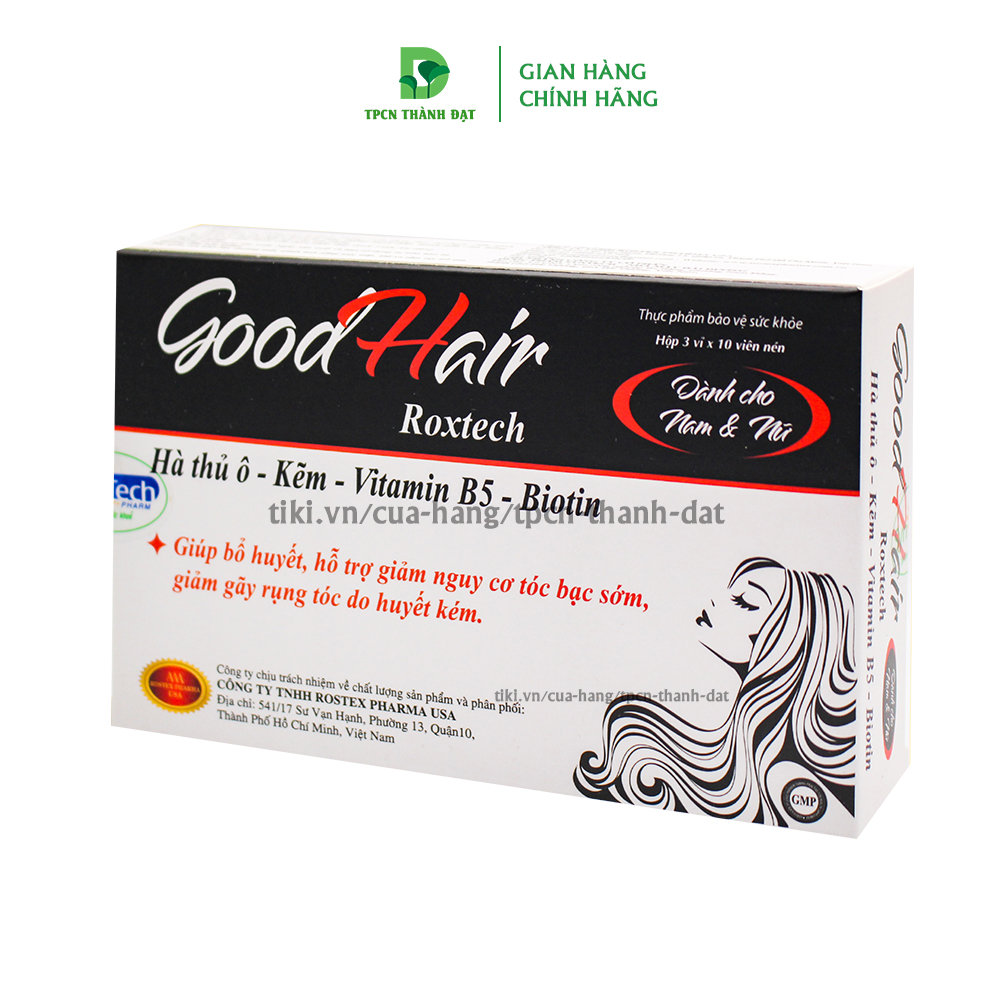 Viên uống kích thích mọc tóc nhanh Good Hair giúp giảm rụng tóc, đen tóc - Hộp 30 viên