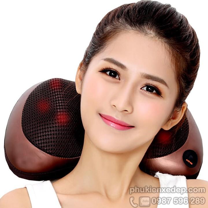 Gối massage cổ hồng ngoại đa năng trên ô tô