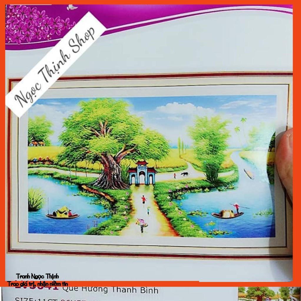Tranh thêu chữ thập cao cấp QUÊ HƯƠNG THANH BÌNH- LV3041- KT: 96X57Cm