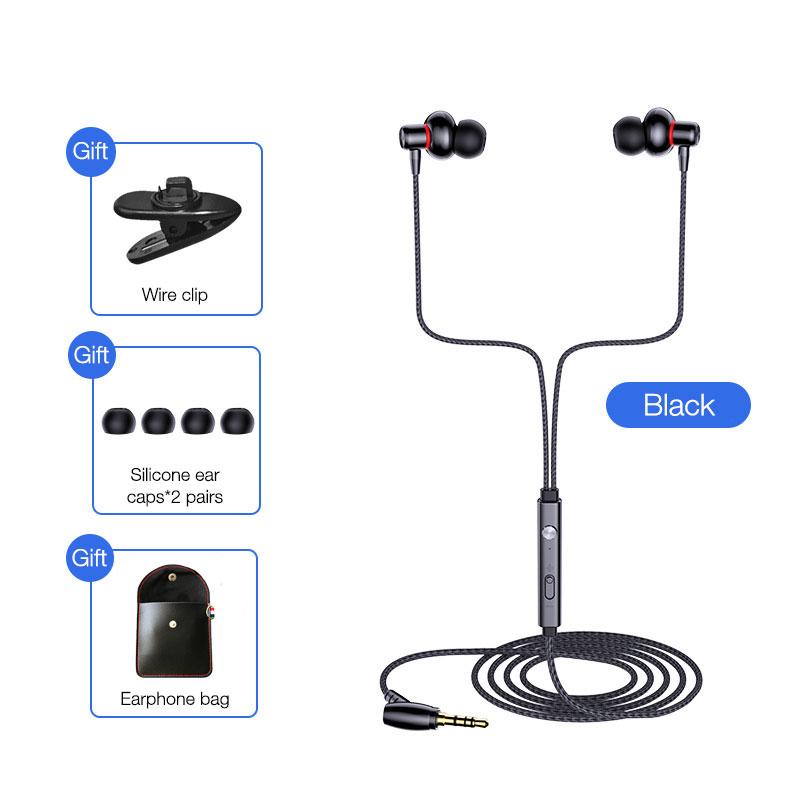 Tai nghe điện thoại kim loại Eardeco Tai nghe có dây di động với tai nghe mic bass âm thanh braided tai nghe tiếng ồn HIFI