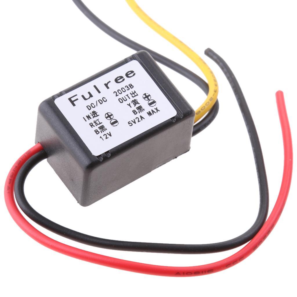 2Pieces DC-DC Power Module 12V to 5V 2A Car Power Adapter