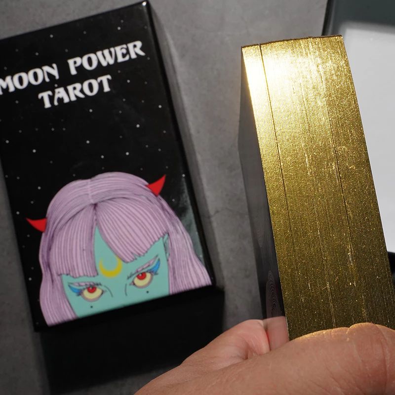 Bộ Bài Moon Power Tarot, Hộp Cứng, Thẻ Mạ Màu Vàng