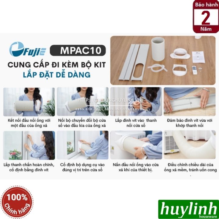 Máy lạnh - điều hoà di động Fujie MPAC10 - Công suất 10000BTU (1HP) [17-22m2] - Máy lạnh mini - Hàng chính hãng