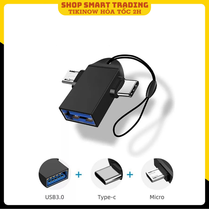 Đầu Chuyển - Cáp Chuyển Đổi OTG Cổng Type-C Micro Sang USB 3.0 Đọc dữ liệu chơi game Tặng kèm que chọc sim