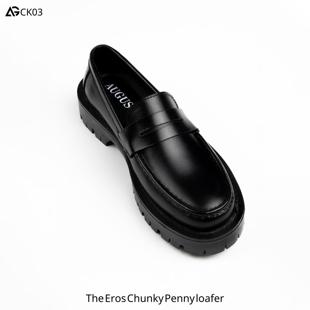 Giày Loafer da bò nhập khẩu đế cao 4,5cm The Eros Chunky Penny Loafer CK03 August bảo hành 12 tháng