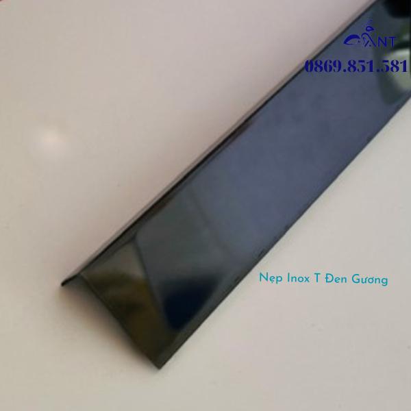 Nẹp inox chữ L đen gương, Nẹp L inox, nẹp ốp góc tường, chỉ inox trang trí, dày 0.4li, dễ thi công