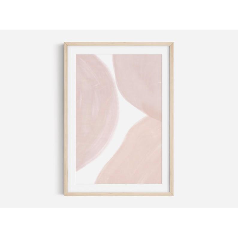 Tranh treo tường | Tranh nghệ thuật trừu tượng - Salmon Pink, Neutral Abstract Art Print, Shape Abstract Art